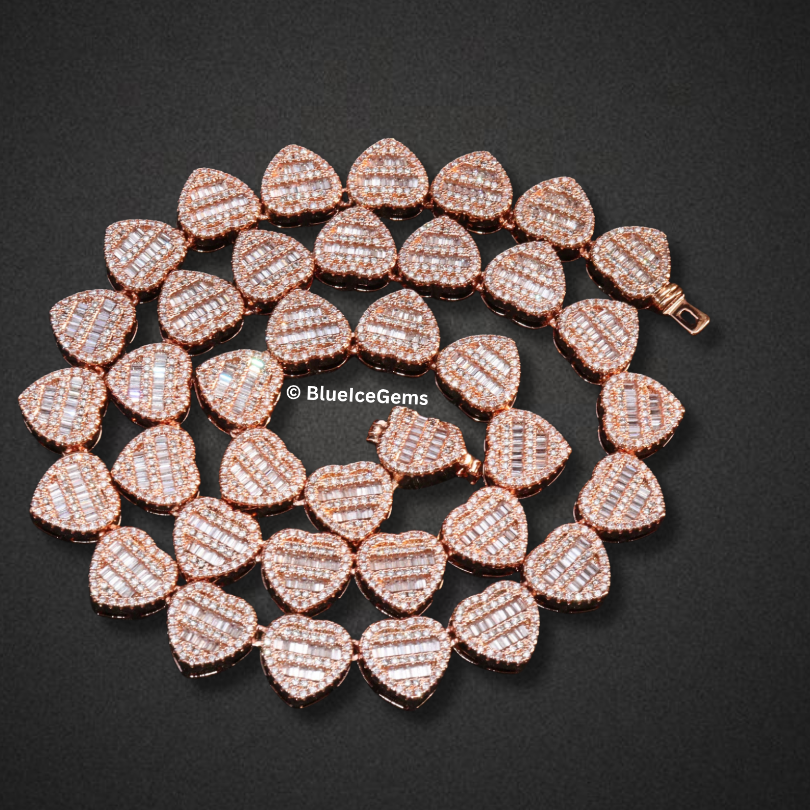 The "Heart of Fire" Diamond Tennis Chain