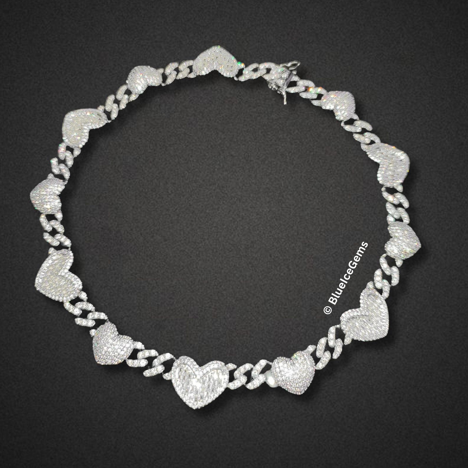 The "Heart of Diamonds" Cuban Link Chain