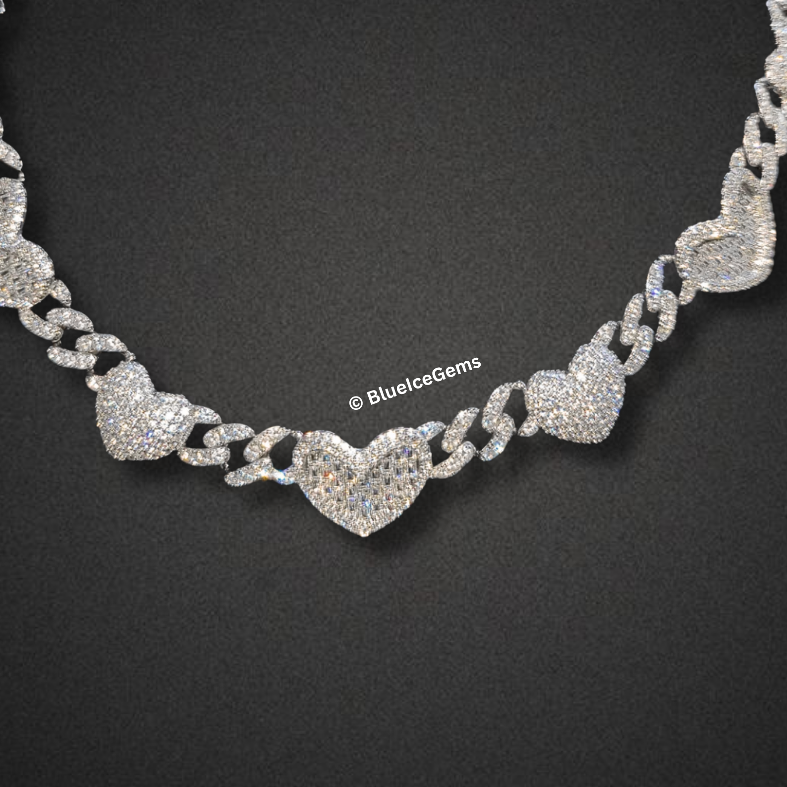 The "Heart of Diamonds" Cuban Link Chain