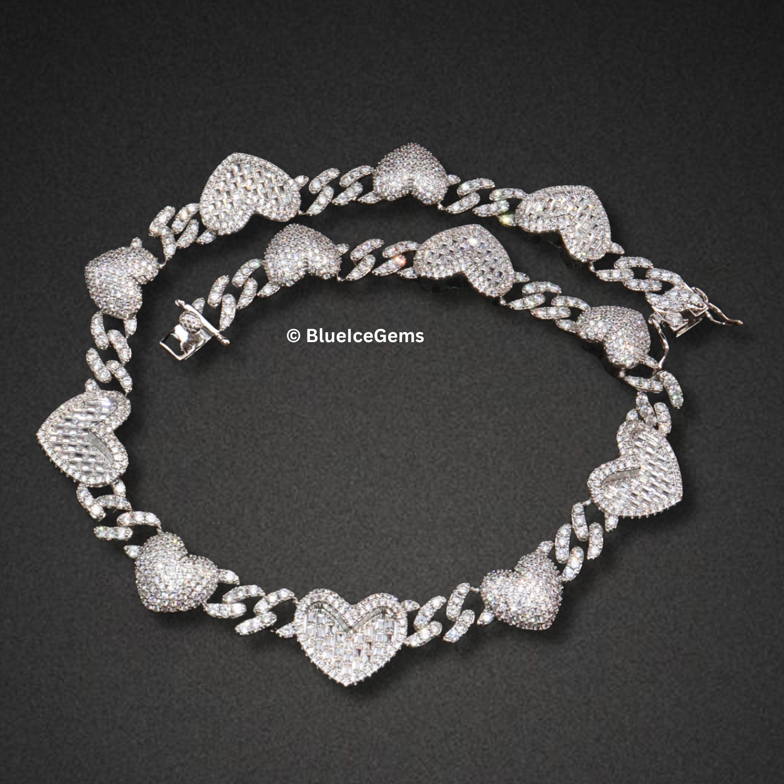 The "Heart of Diamonds" Cuban Link Chain