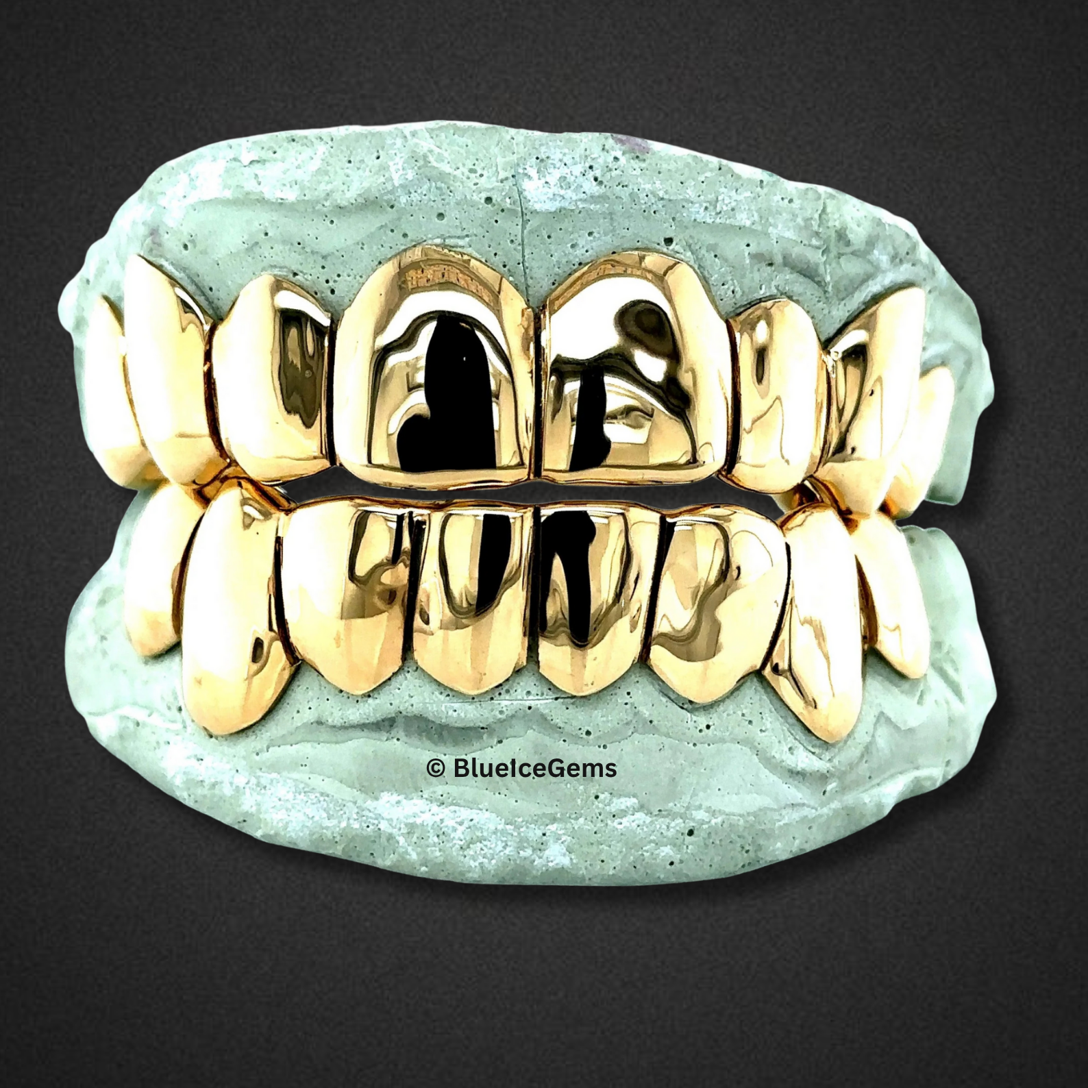 Royal Flood Mirror Gold Full Set Grillz