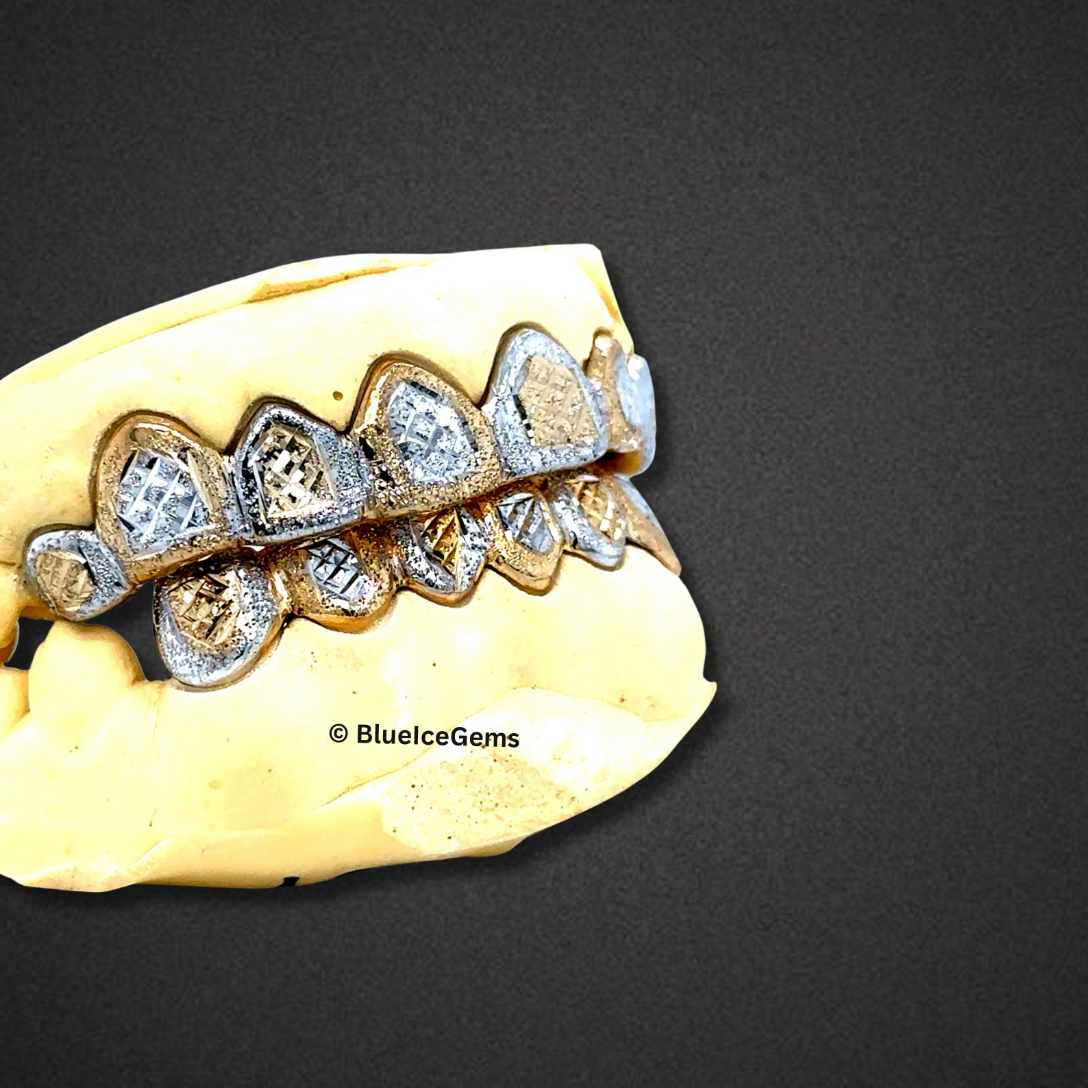 Frosted Monarch Diamond‑Cut Grillz