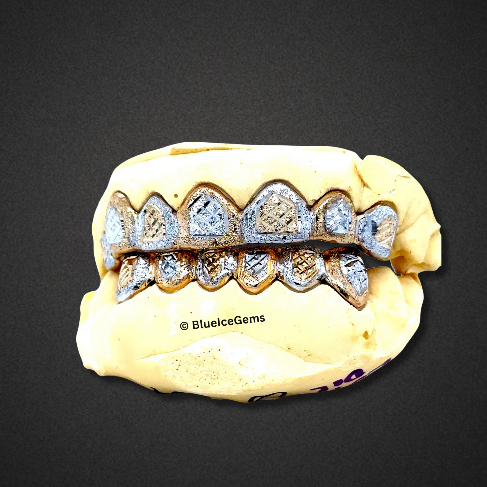 Frosted Monarch Diamond‑Cut Grillz