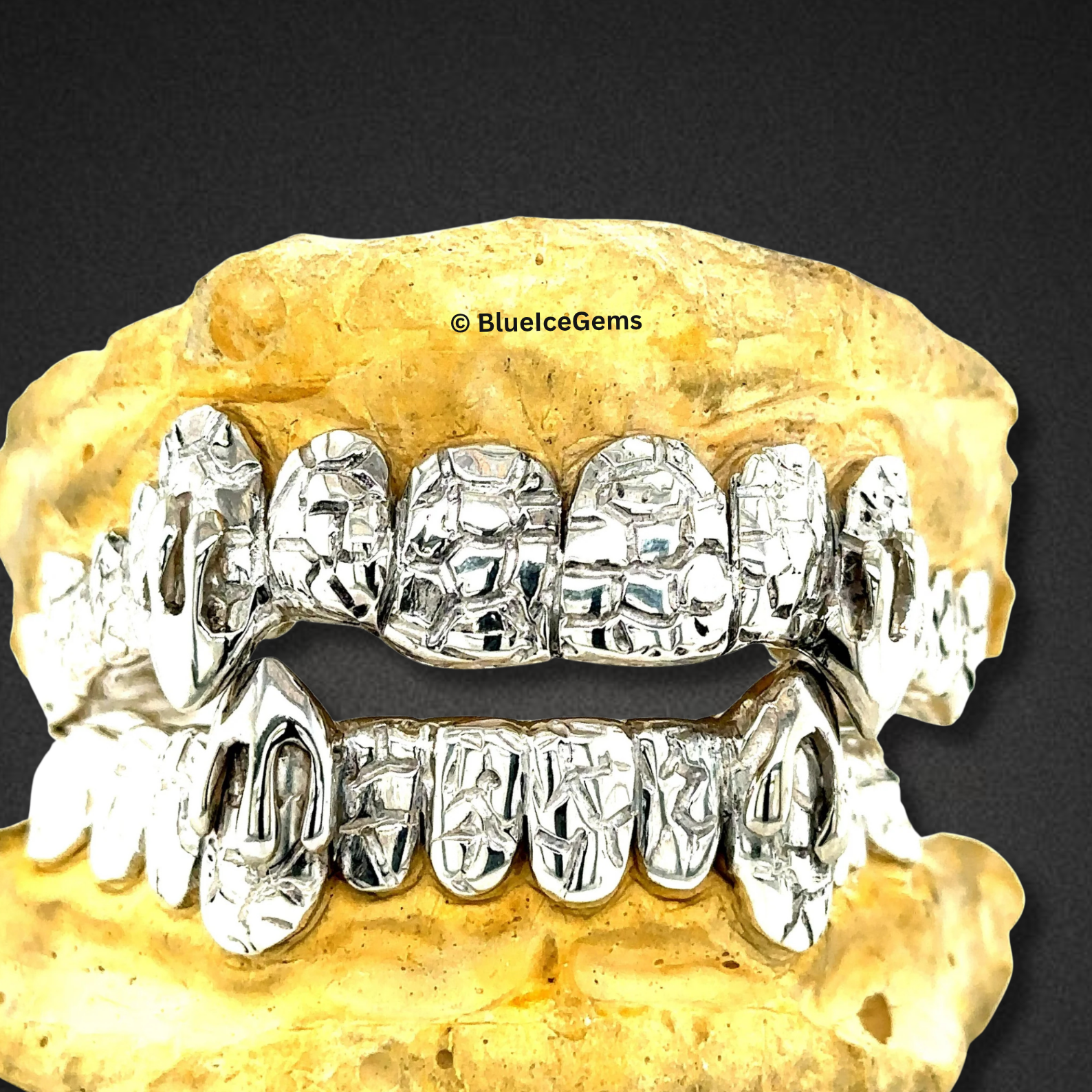 Ice Age Chiseled Silver Grillz