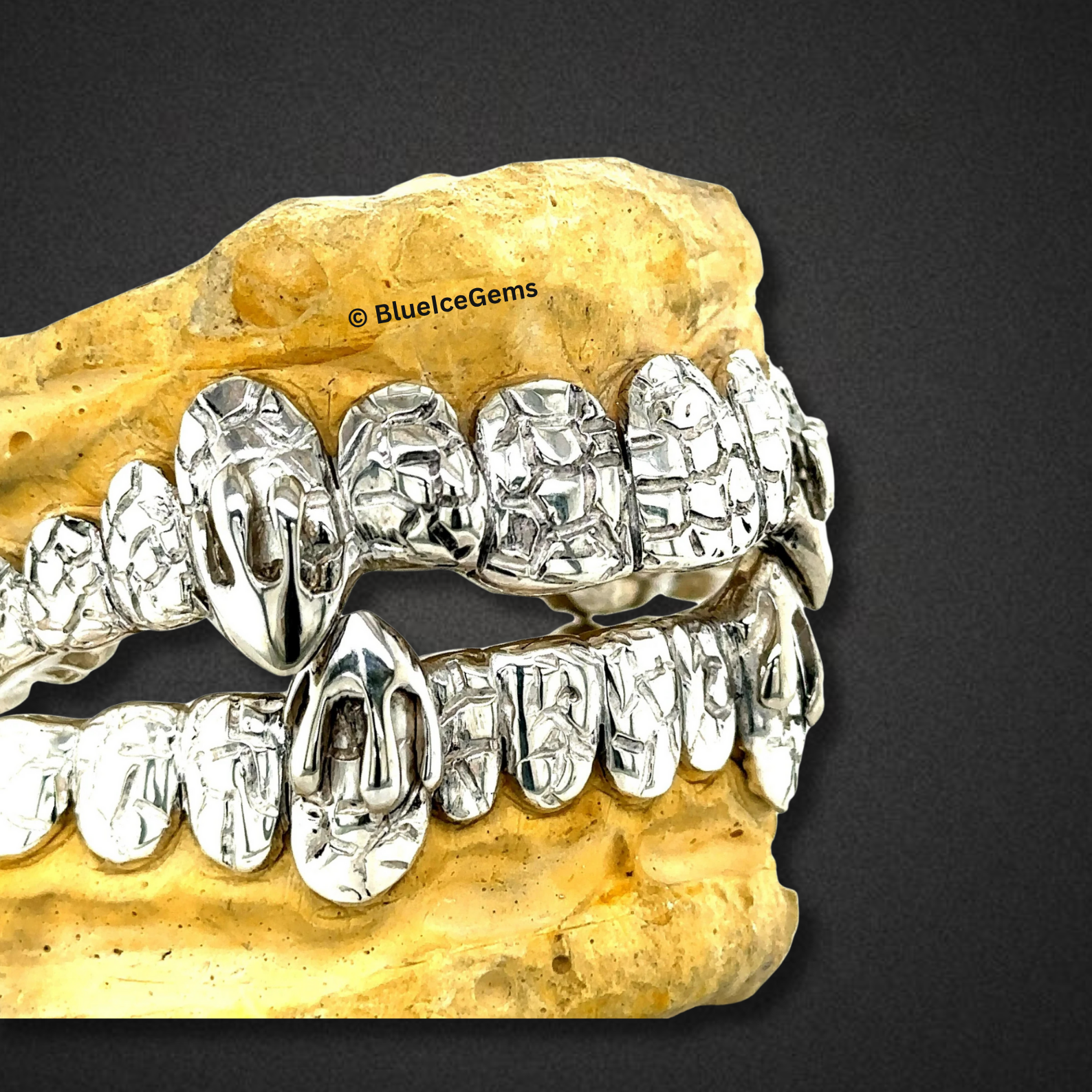 Ice Age Chiseled Silver Grillz