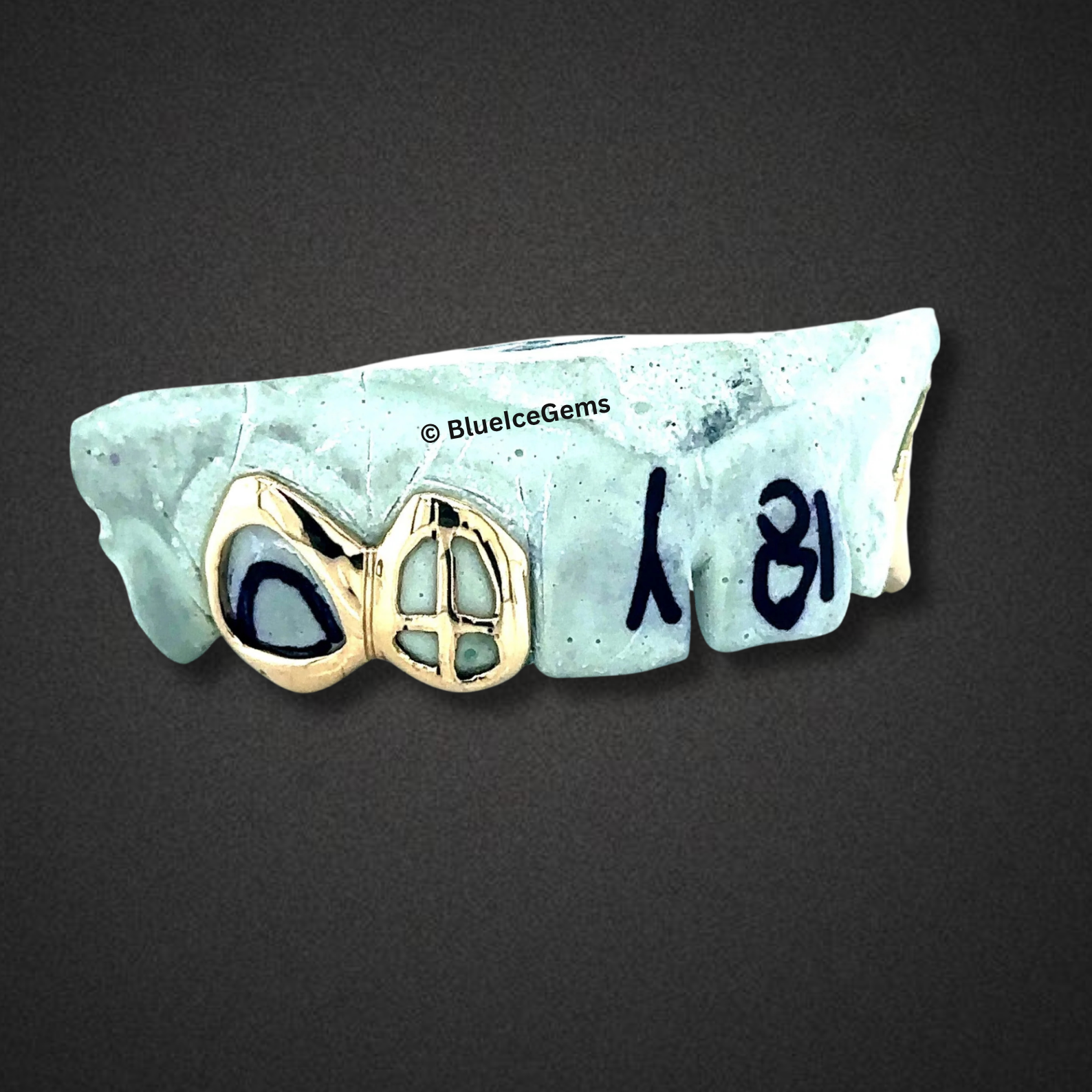 Abstract Halo Gold Tooth Caps Grillz