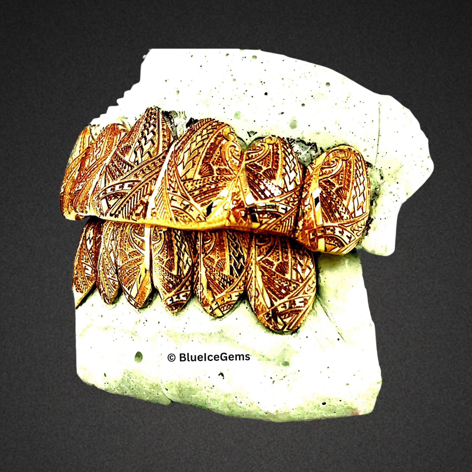 Tribal Flame Engraved Grillz