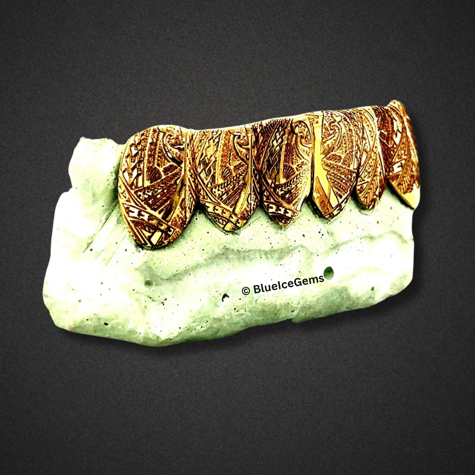 Tribal Crest Engraved Grillz