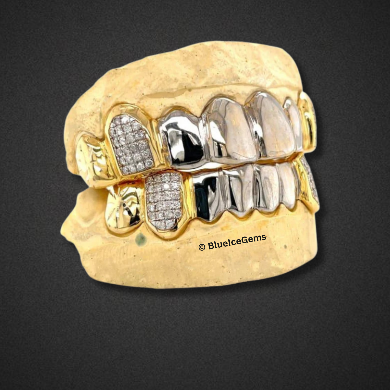 Royal Contrast Pave Grillz