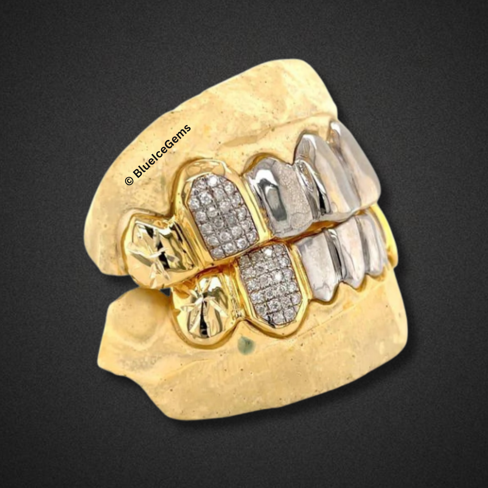 Royal Contrast Pave Grillz