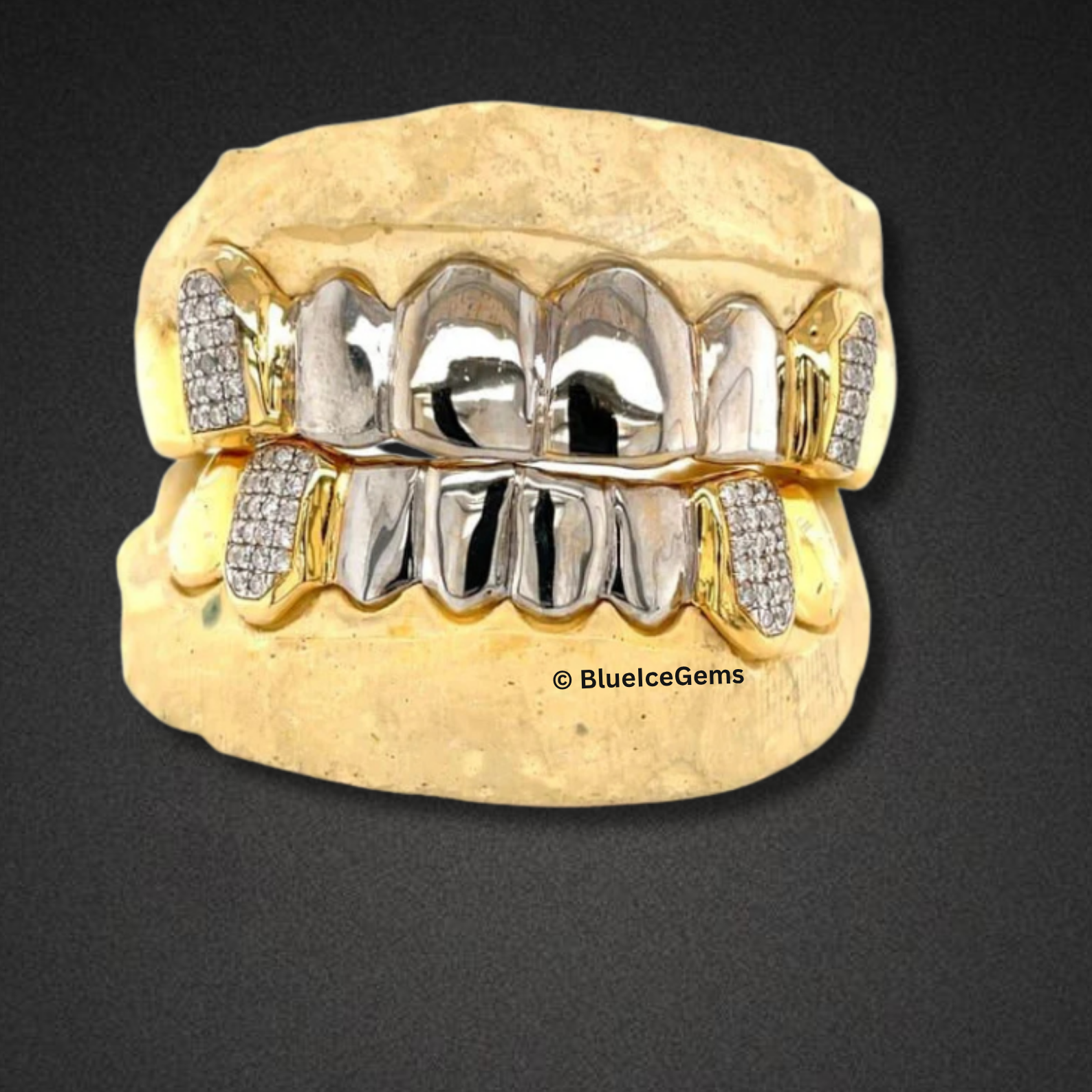 Royal Contrast Pave Grillz