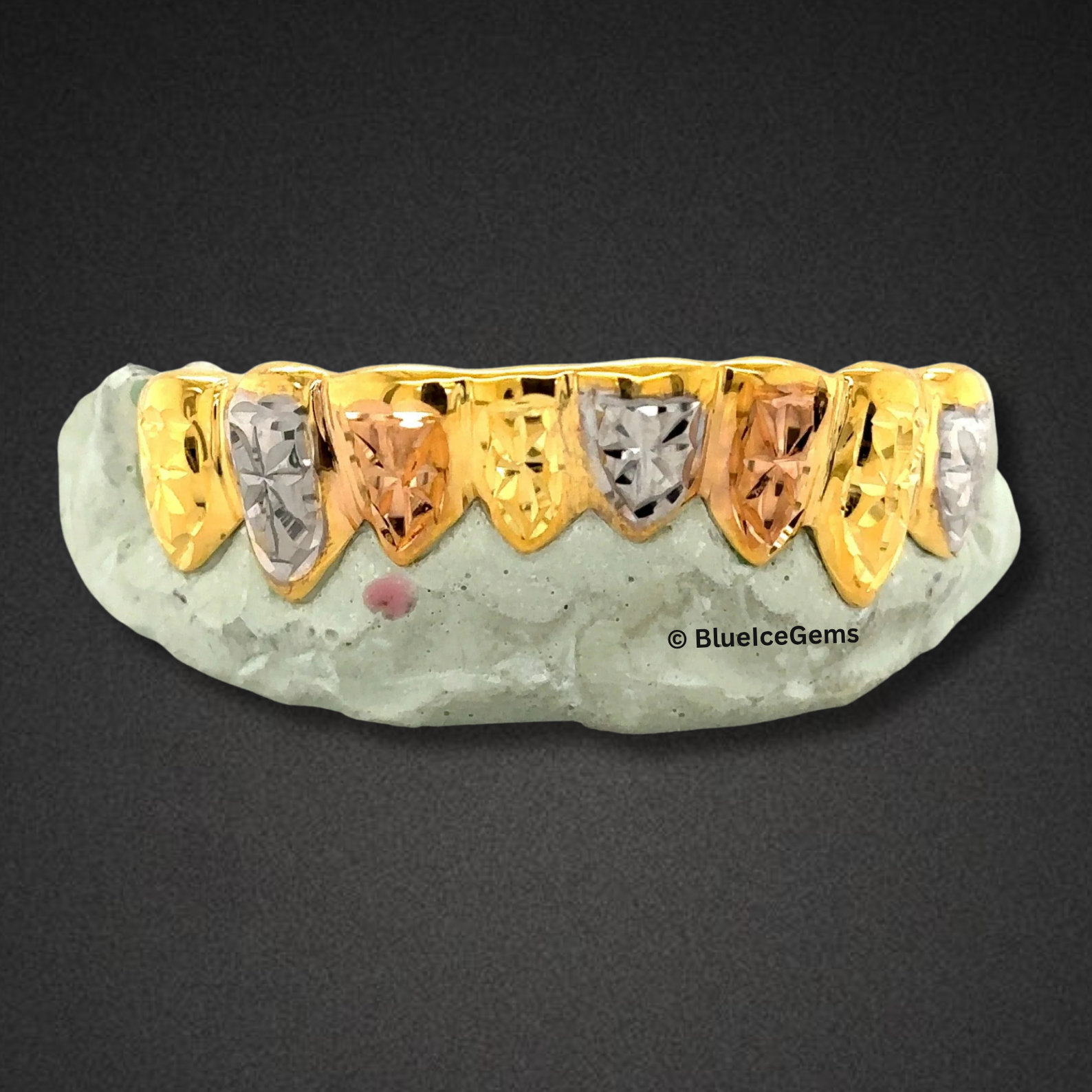 Tri-Gold Diamond Cut Grillz