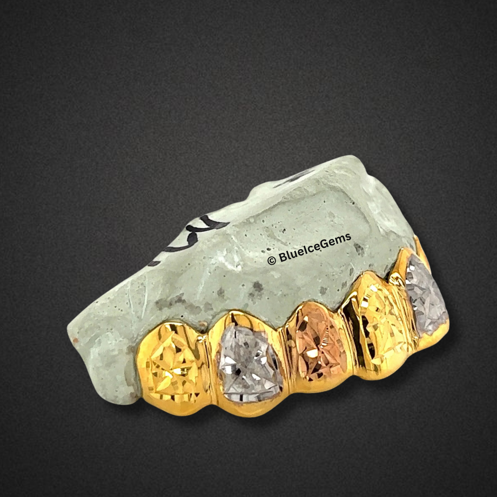 Royale Tricolor Diamond-Cut Grillz