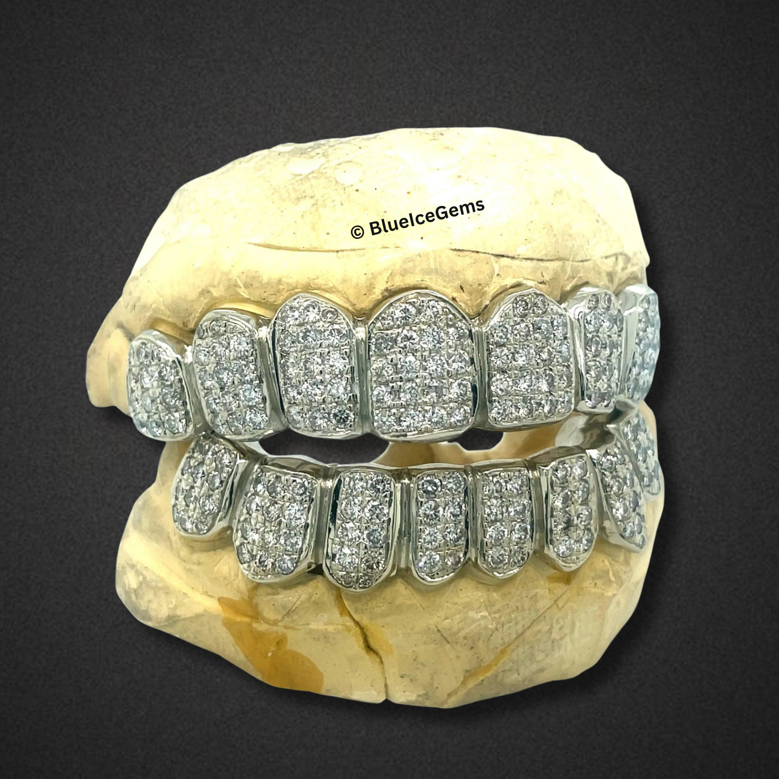 Full Iced Platinum Power Grillz