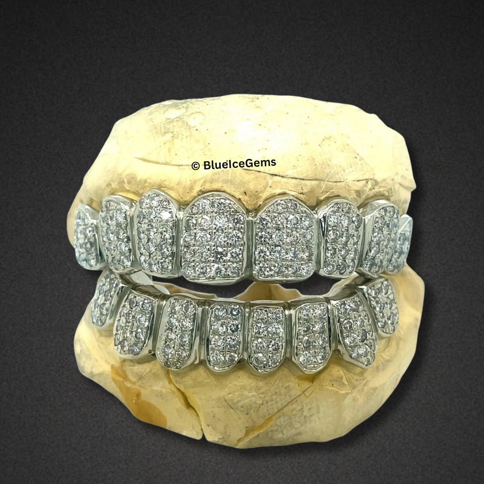 Full Iced Platinum Power Grillz