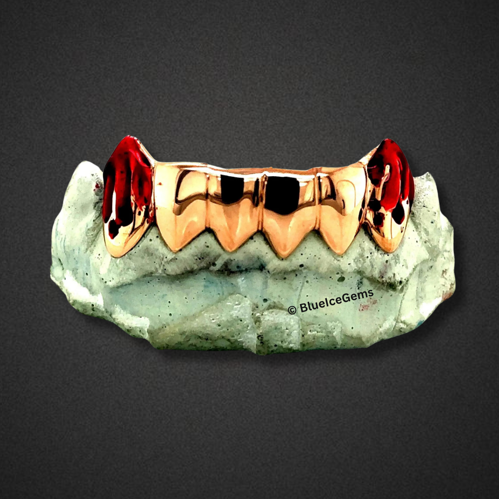 The "Bloodlust Fangs" Gold Grillz