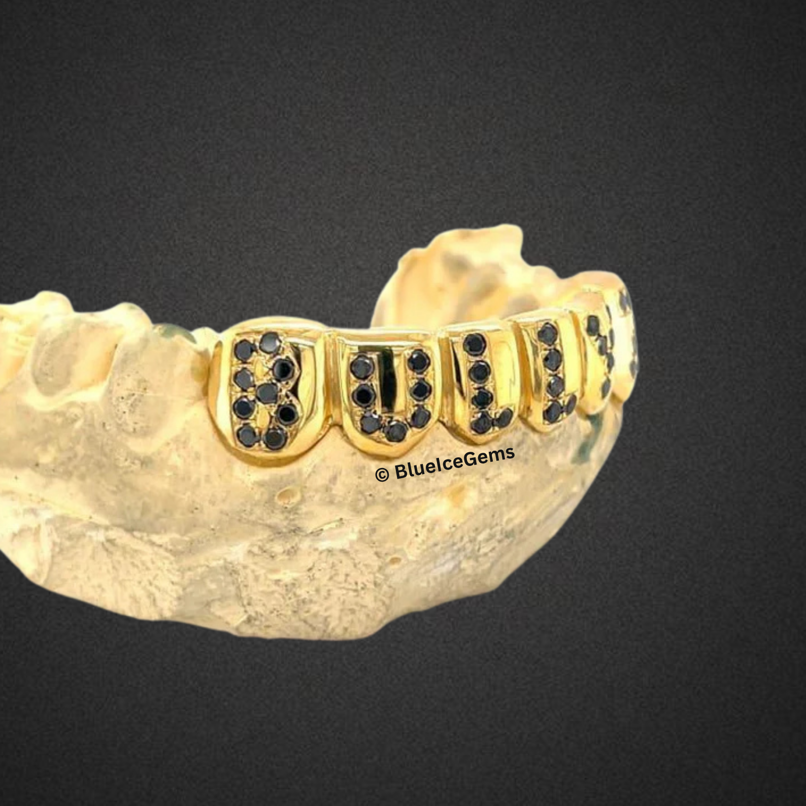 "Moneybagg Yo" Custom Black Diamond Name Grillz