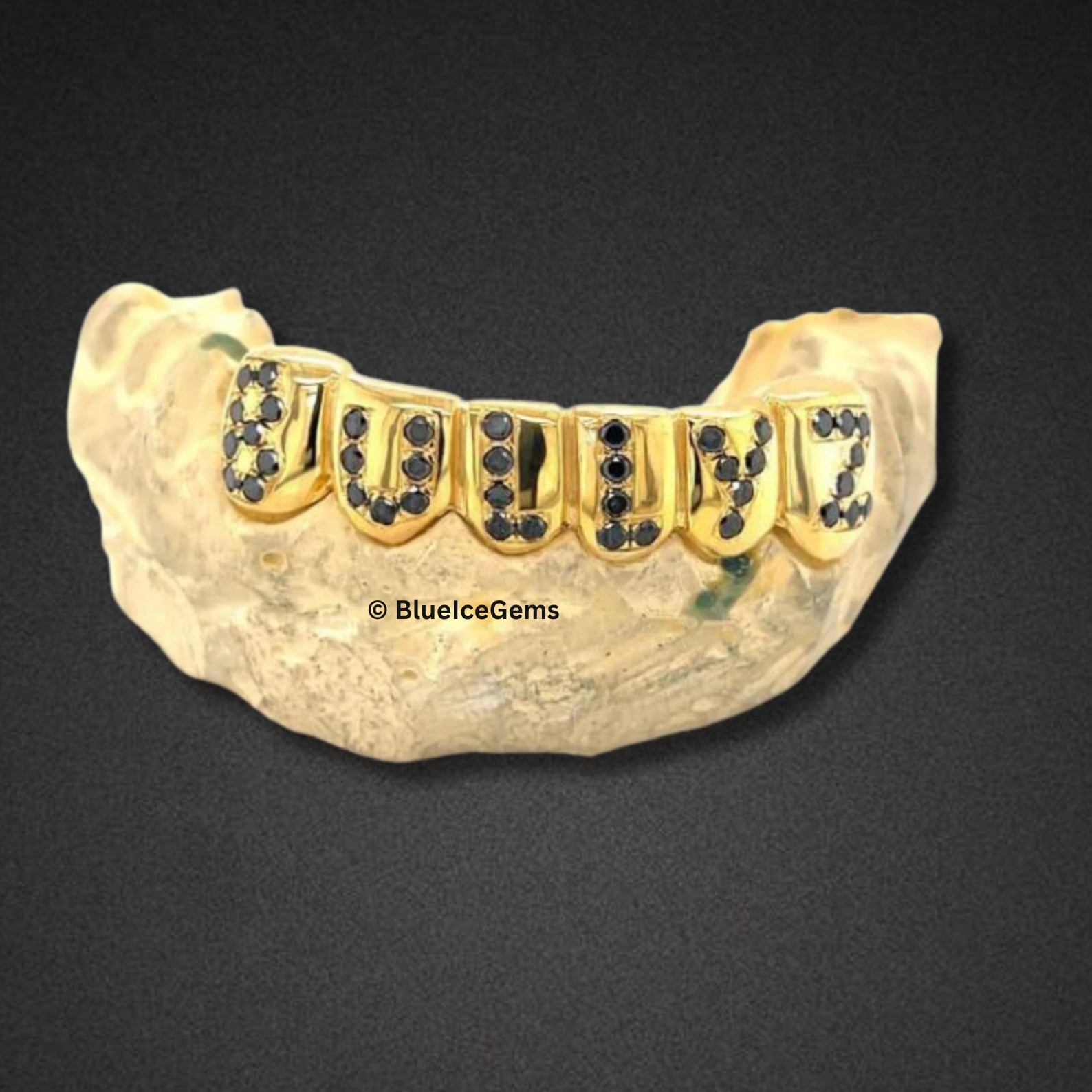 "Moneybagg Yo" Custom Black Diamond Name Grillz