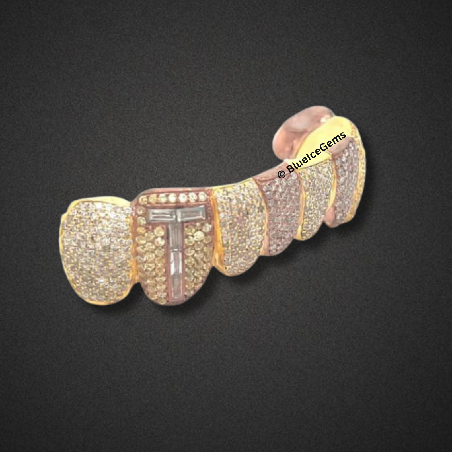 Custom Gold and Diamond Initial Grillz