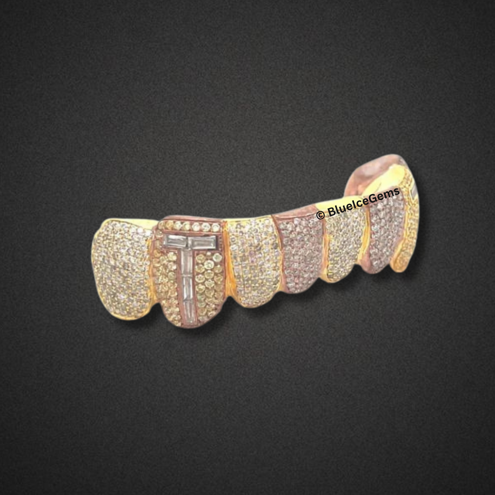 Custom Gold and Diamond Initial Grillz