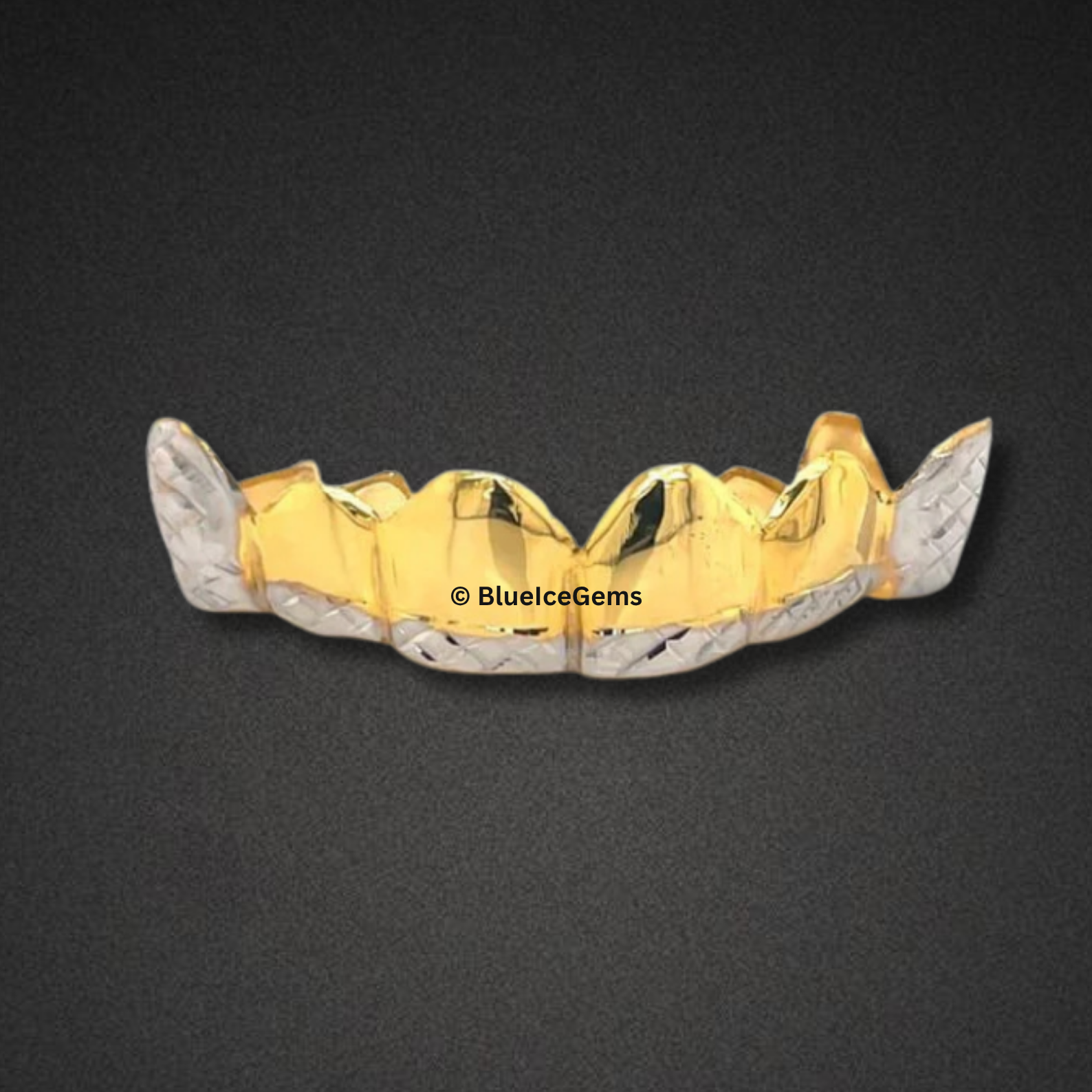 Diamond Cut and Gold Two-Tone Grillz