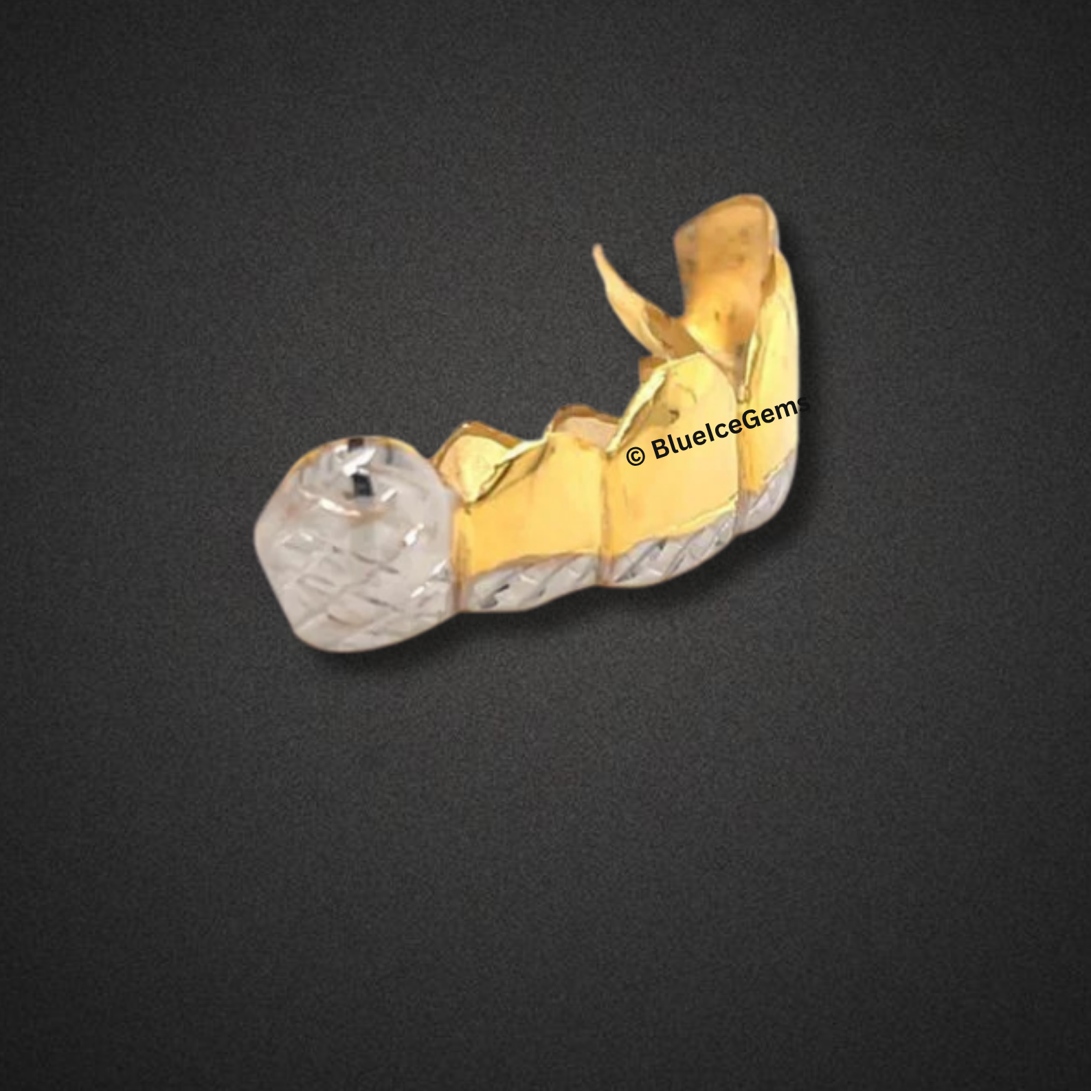 Diamond Cut and Gold Two-Tone Grillz