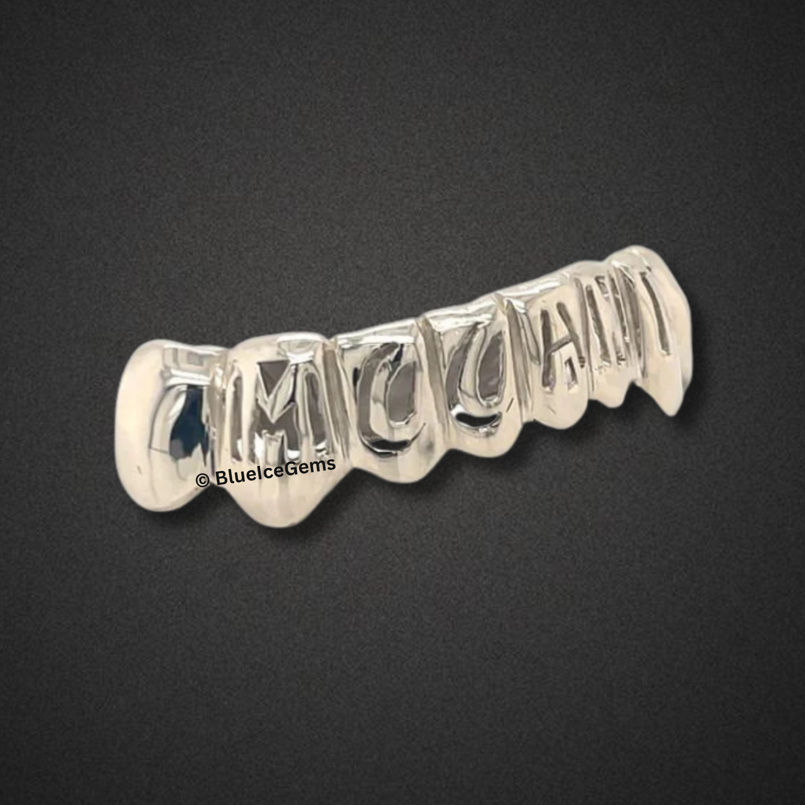 Solid White Gold Cutout Name Grillz