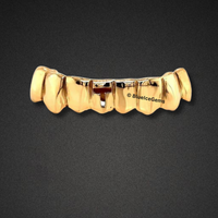 Classic Gold and Ruby Initial Grillz