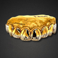 Diamond Cut Gold Fangs Grillz