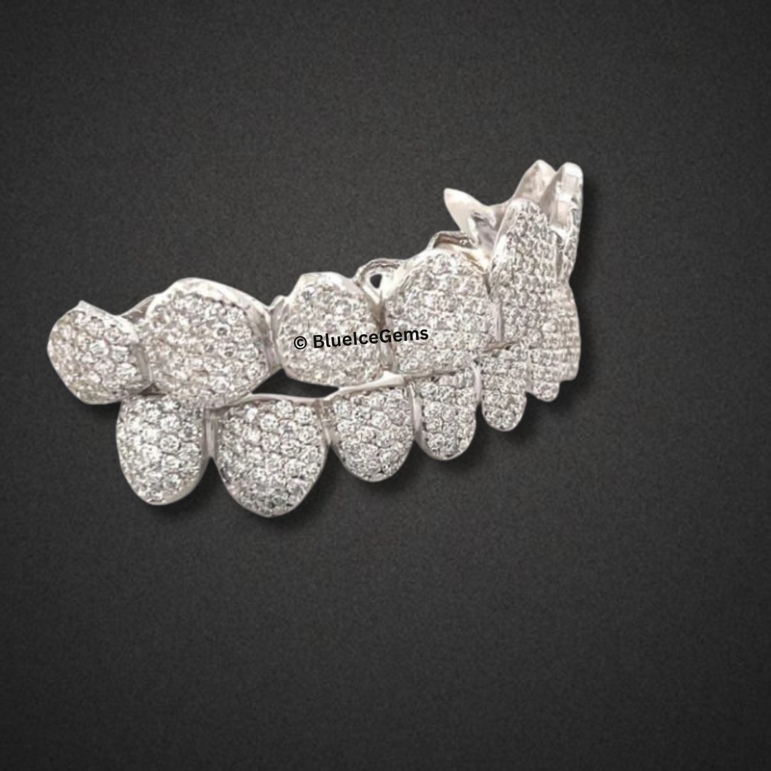 Fully Iced Out White Gold Grillz