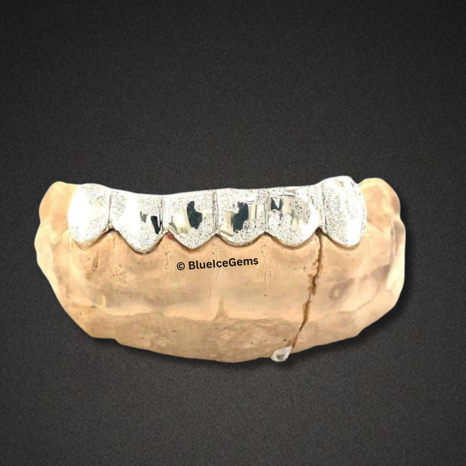 Diamond Cut White Gold Grillz