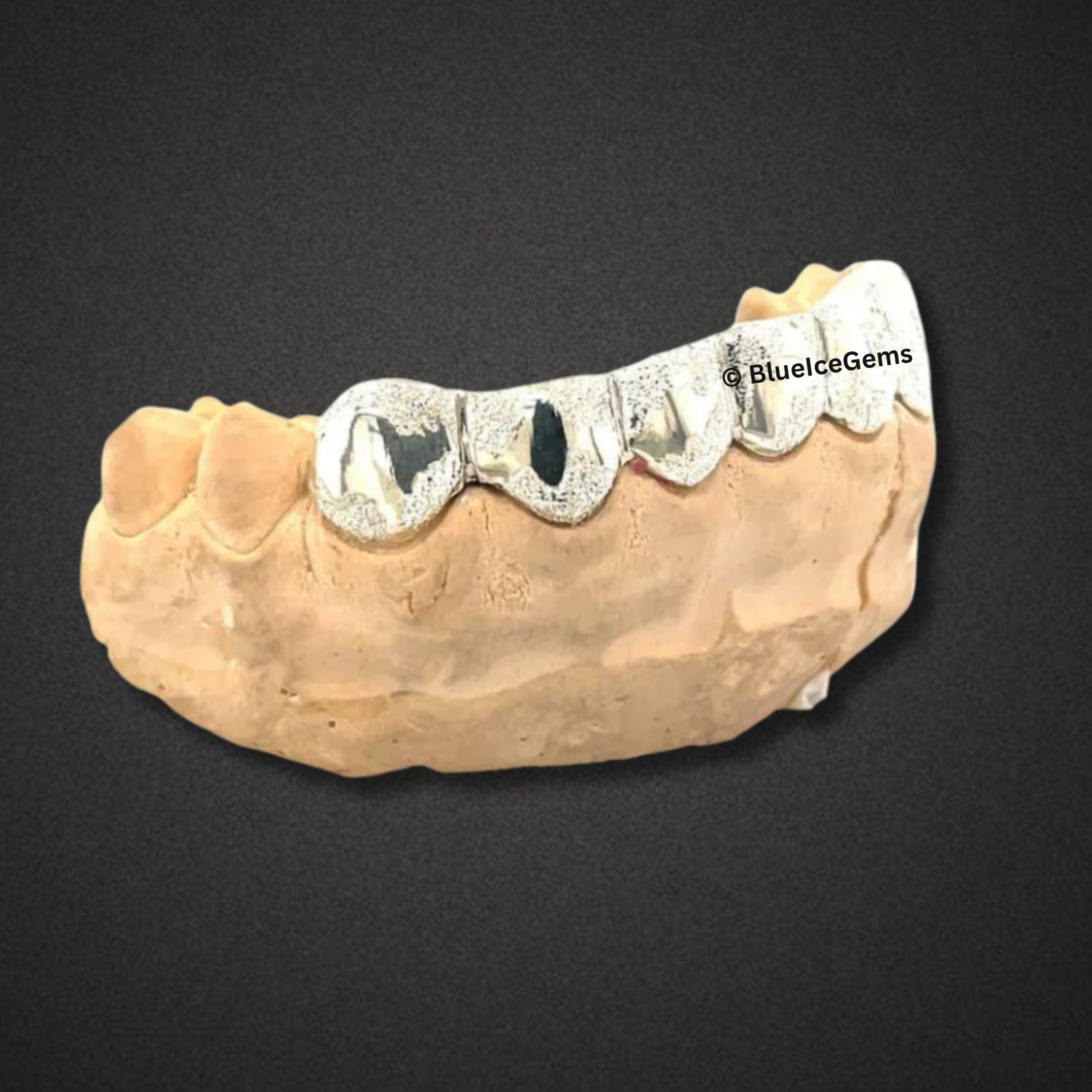 Diamond Cut White Gold Grillz