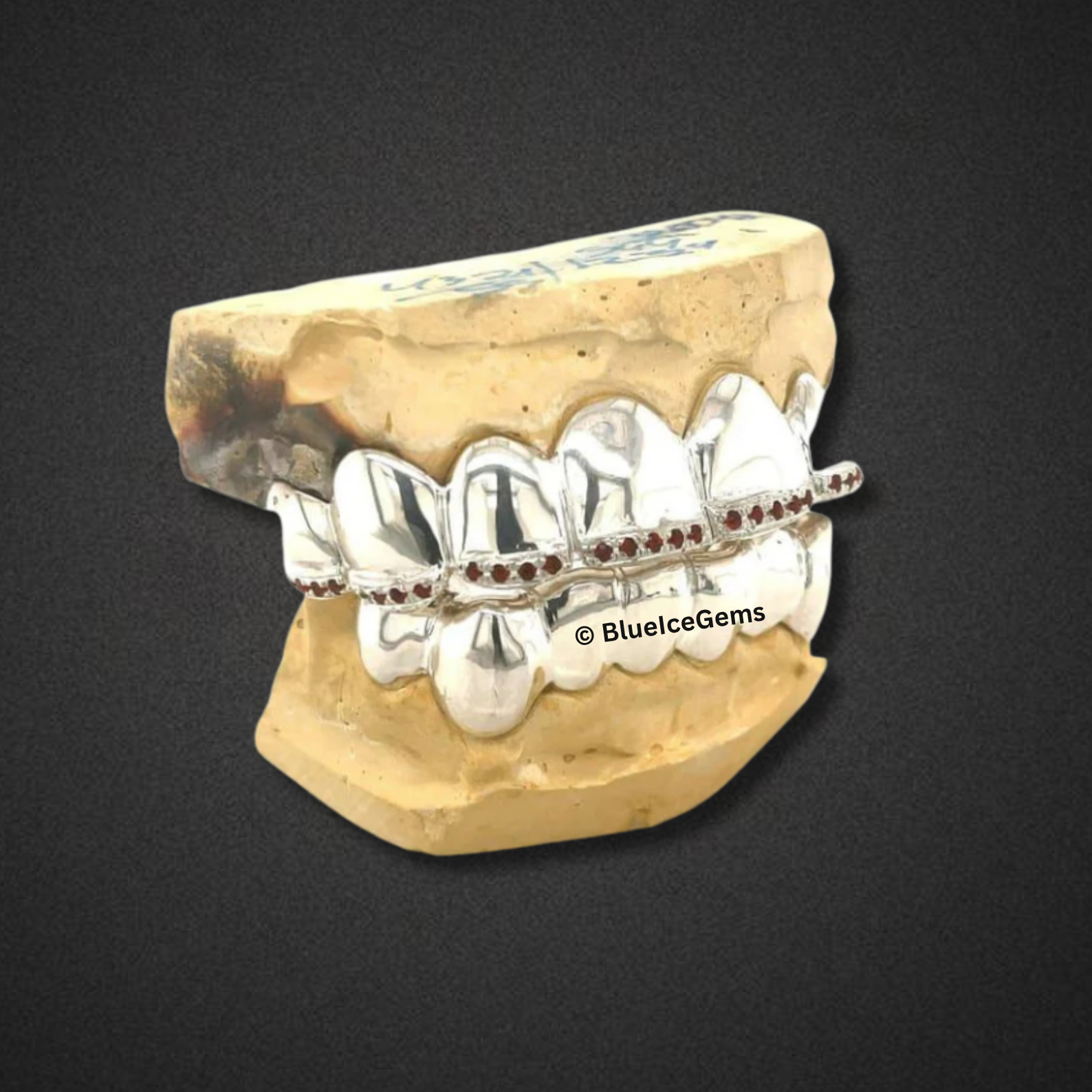 Classic Ruby Bar White Gold Grillz