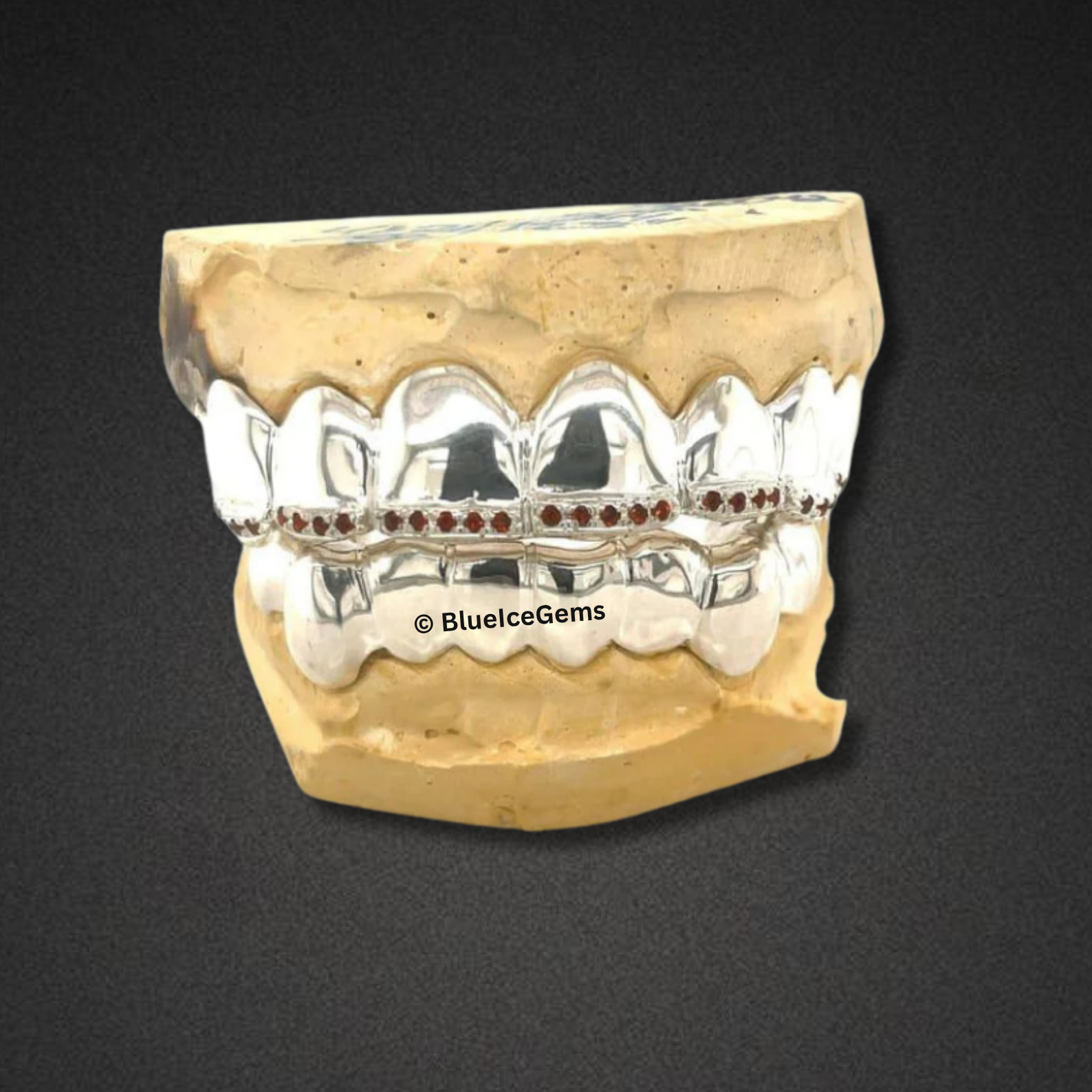 Classic Ruby Bar White Gold Grillz