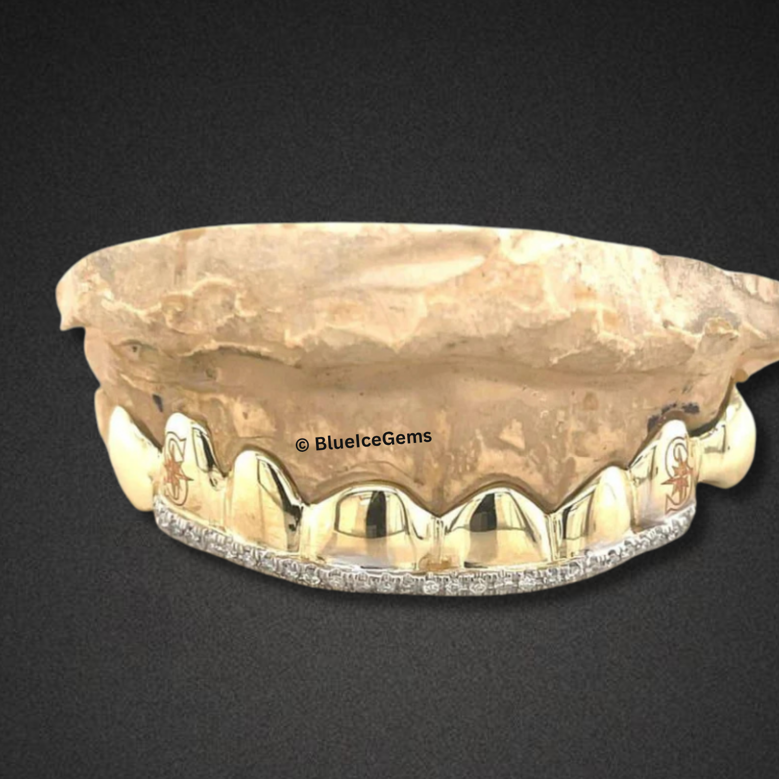 Polished Gold & Iced-Out Bar Grillz