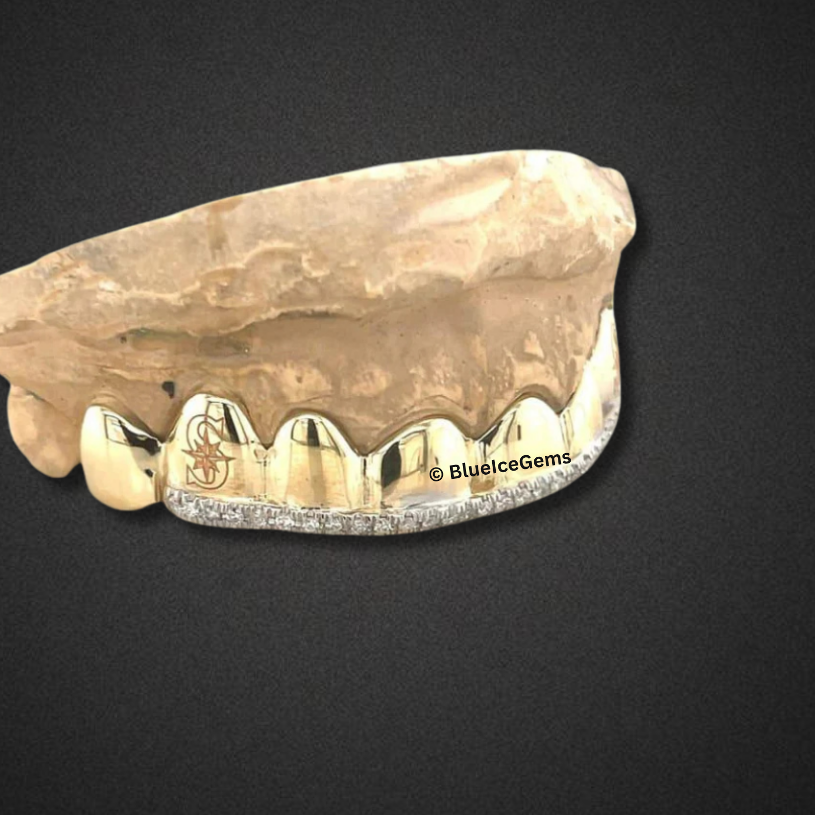 Polished Gold & Iced-Out Bar Grillz