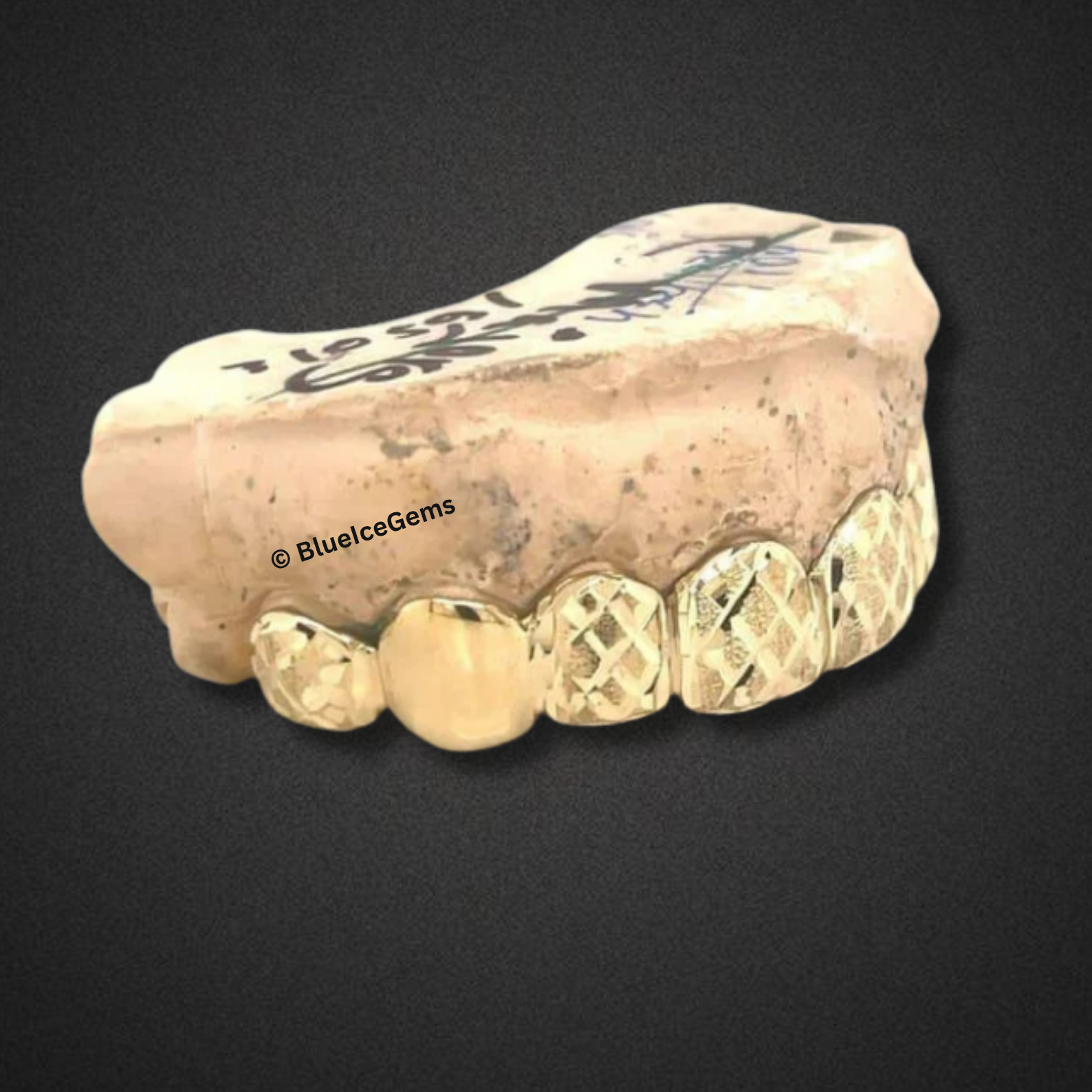Gold Ice Diamond-Cut Grillz