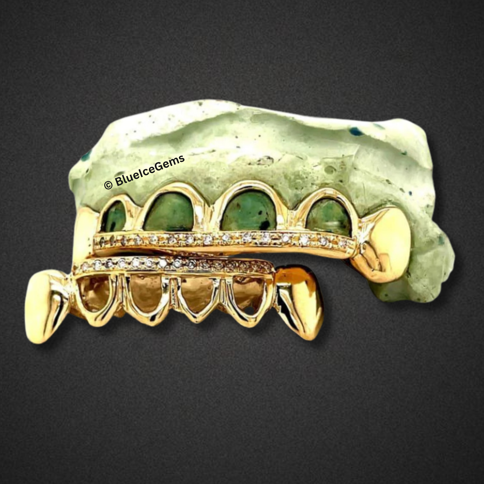 Diamond Bridge Open-Face Gold Grillz