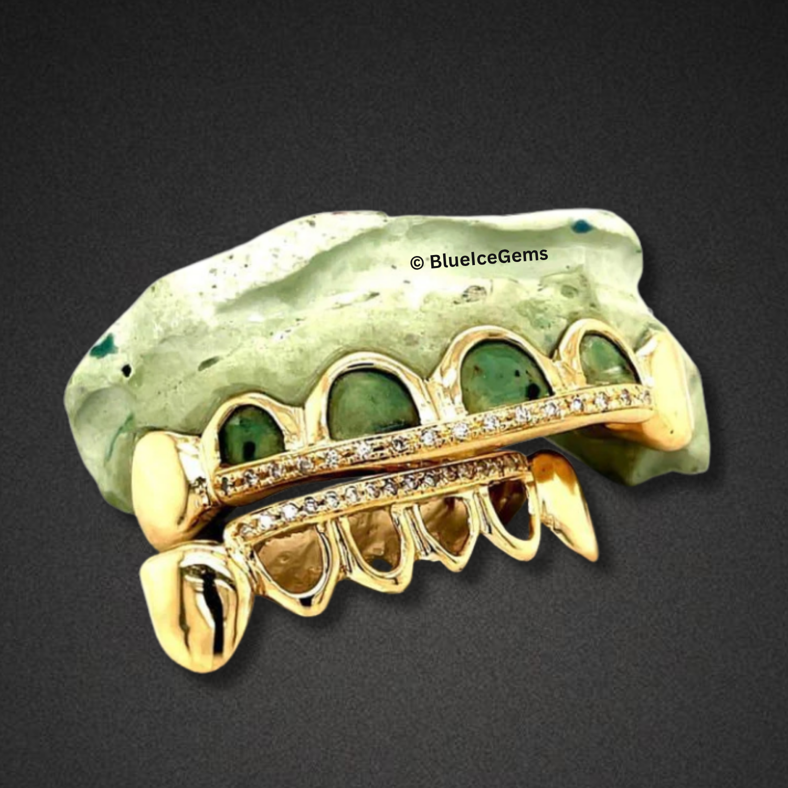 Diamond Bridge Open-Face Gold Grillz