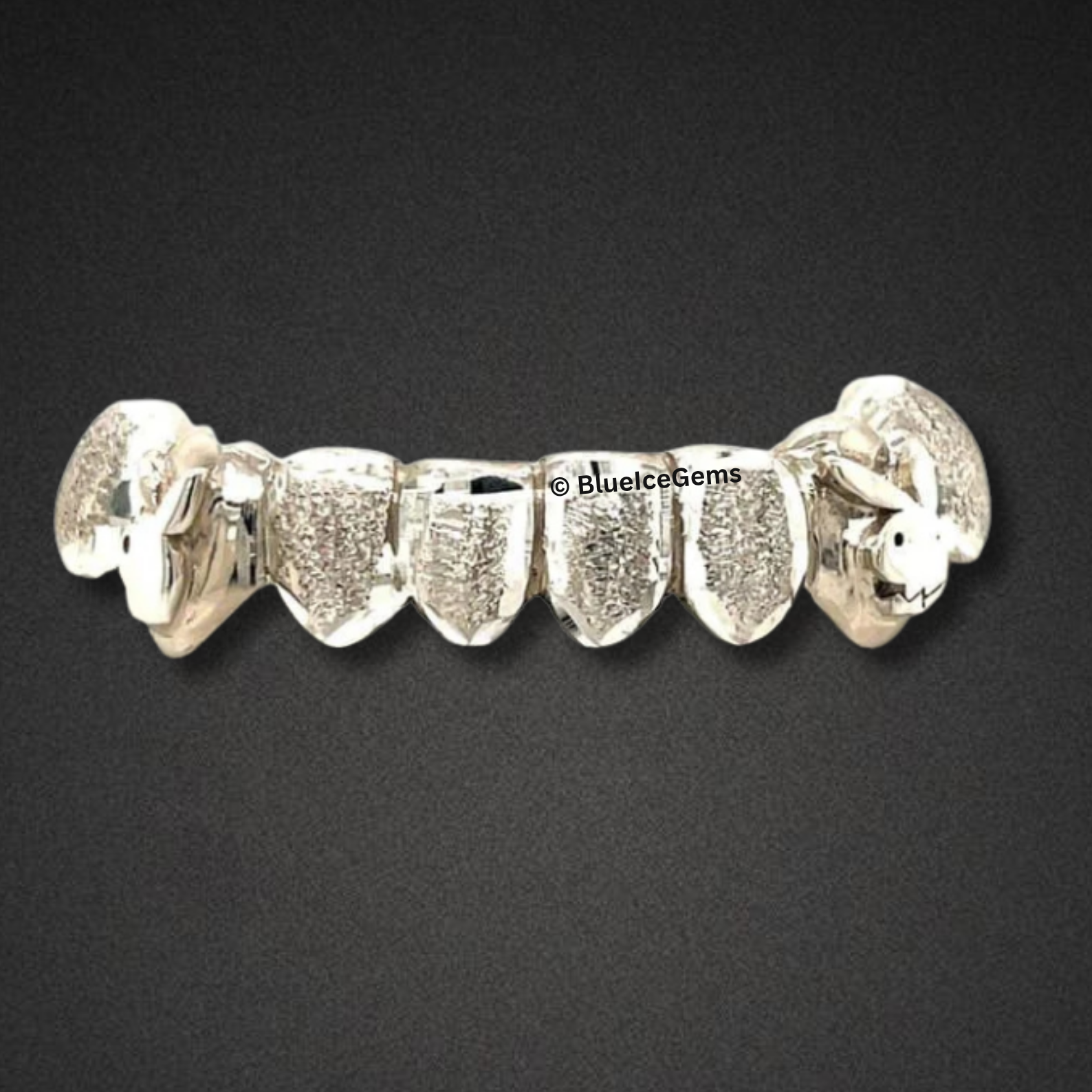 Frosted Skull Silver Grillz