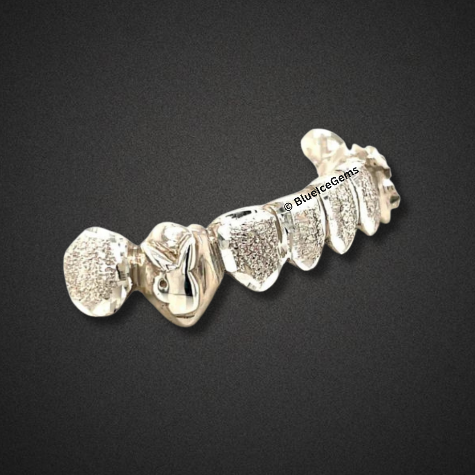 Frosted Skull Silver Grillz