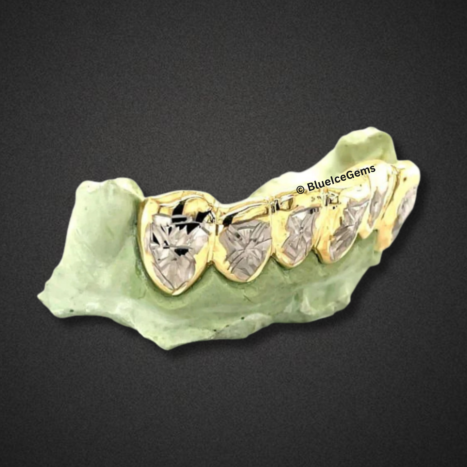 Starburst Ice Two-Tone Gold Grillz