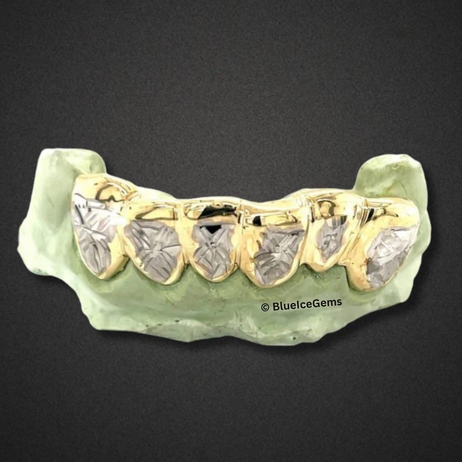 Starburst Ice Two-Tone Gold Grillz