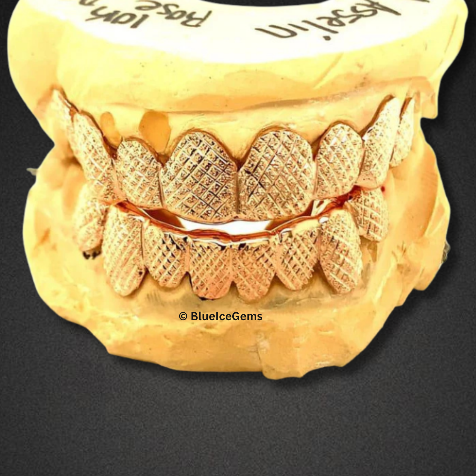 Rose Gold Pinecone Engraved Grillz