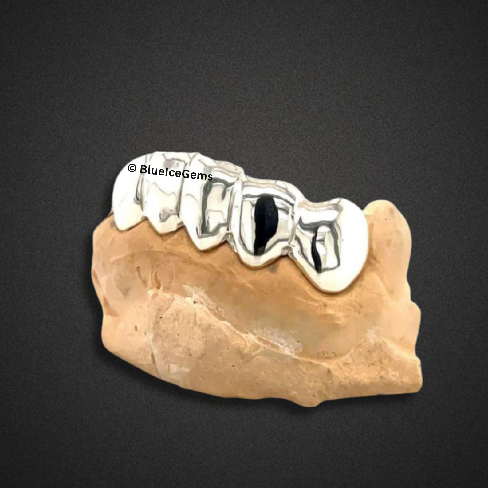 White Gold Razor Finish Grillz