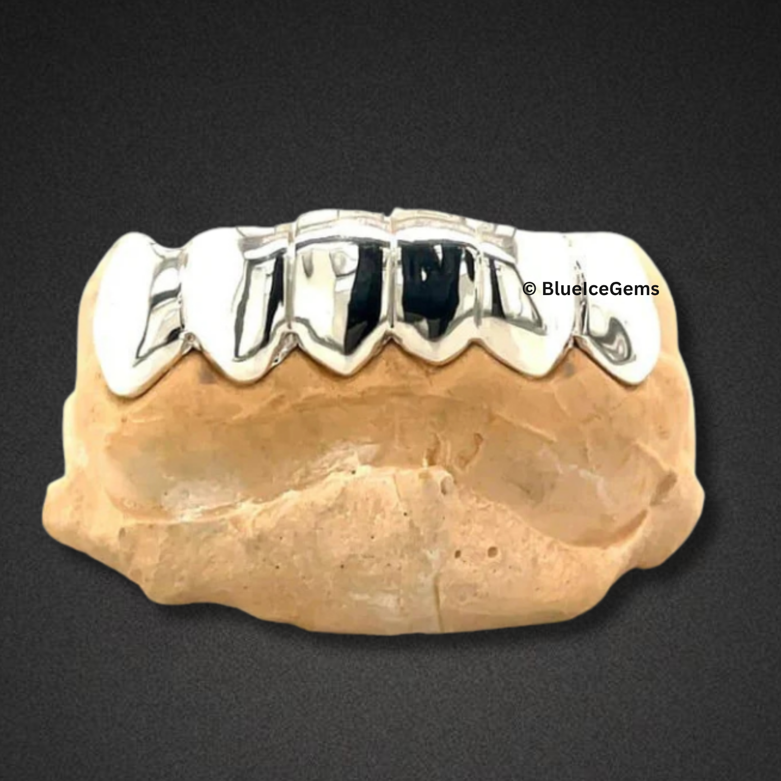 White Gold Razor Finish Grillz