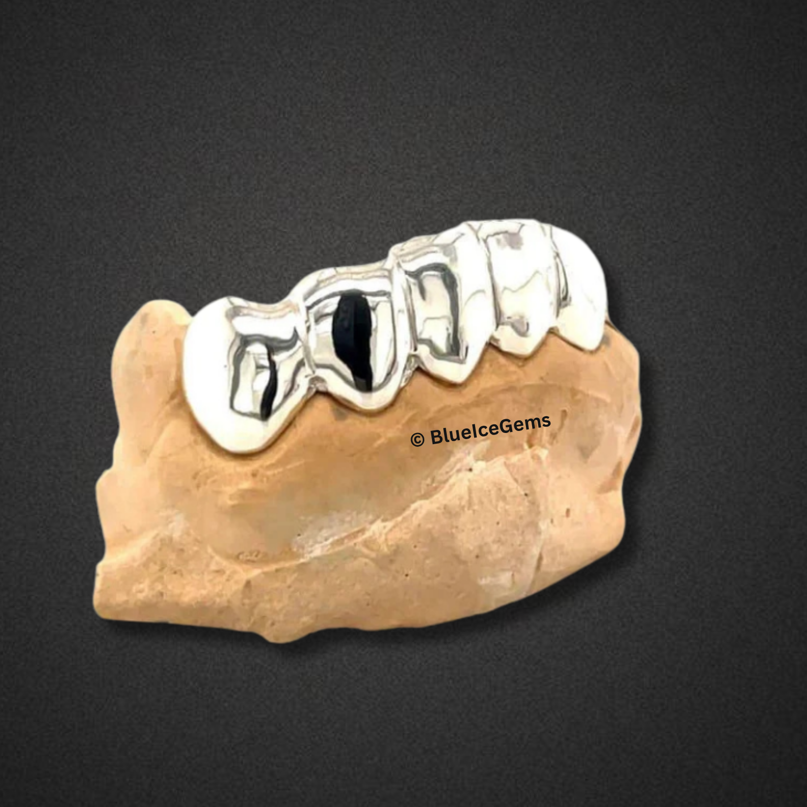 White Gold Razor Finish Grillz