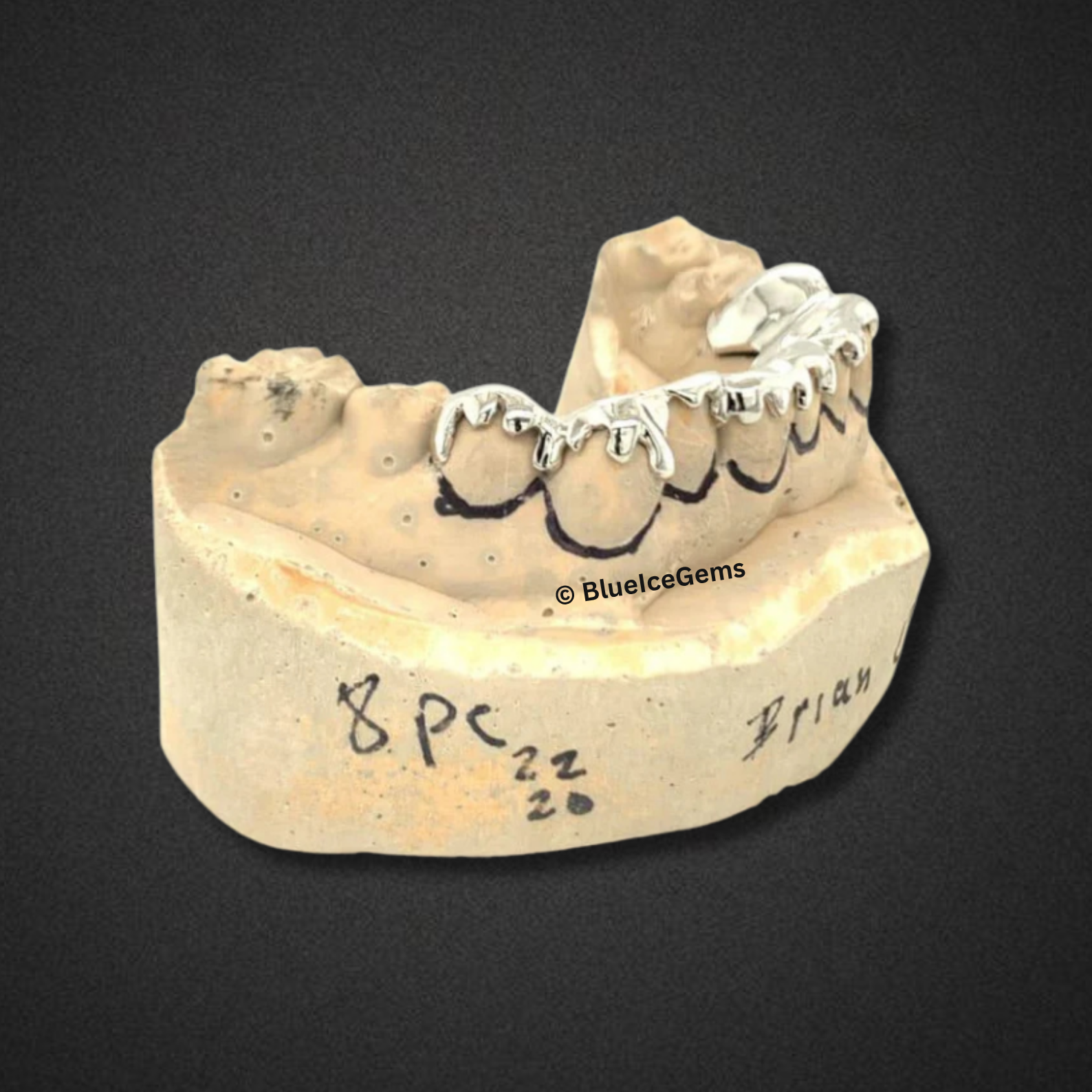 White Gold Drip Outline Grillz