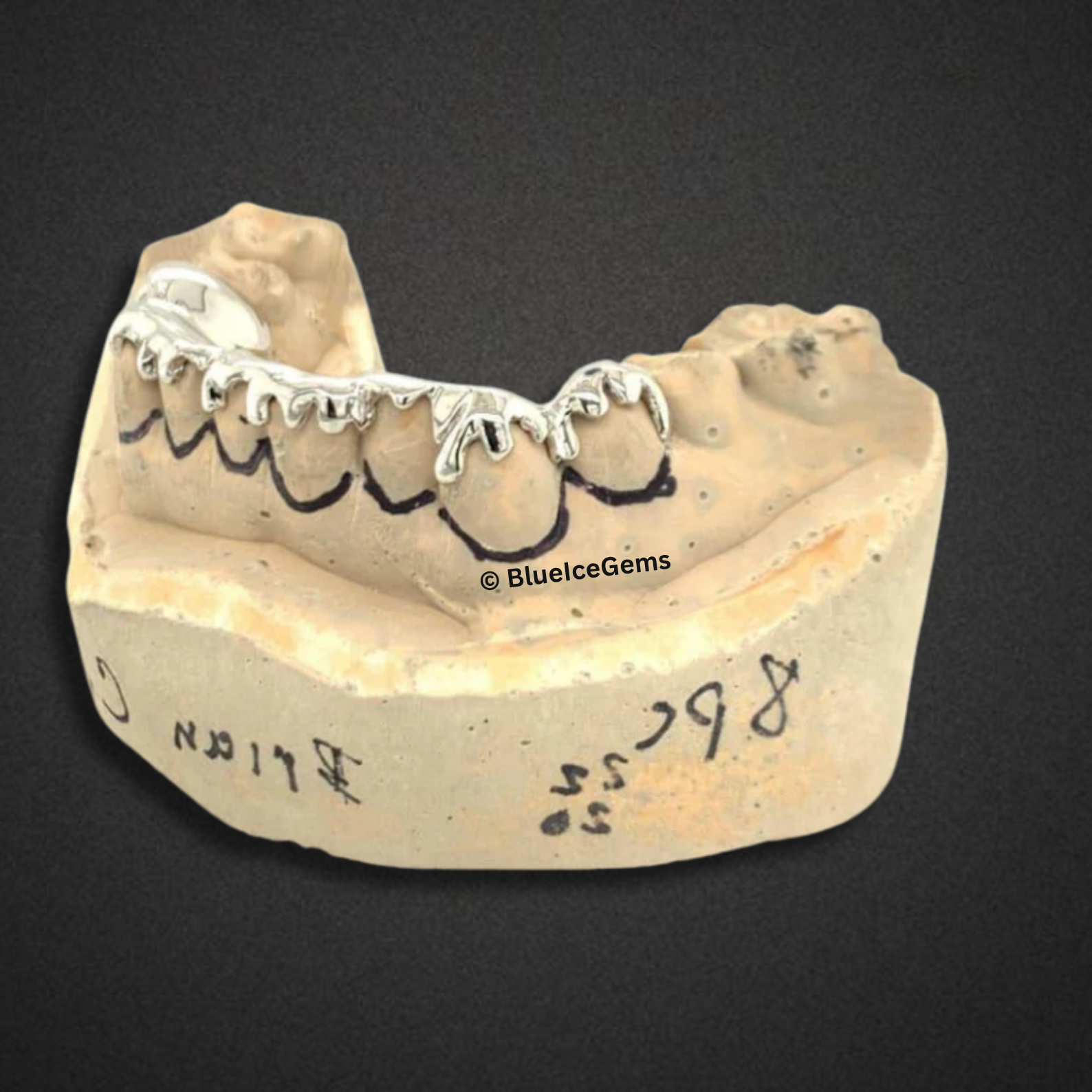 White Gold Drip Outline Grillz