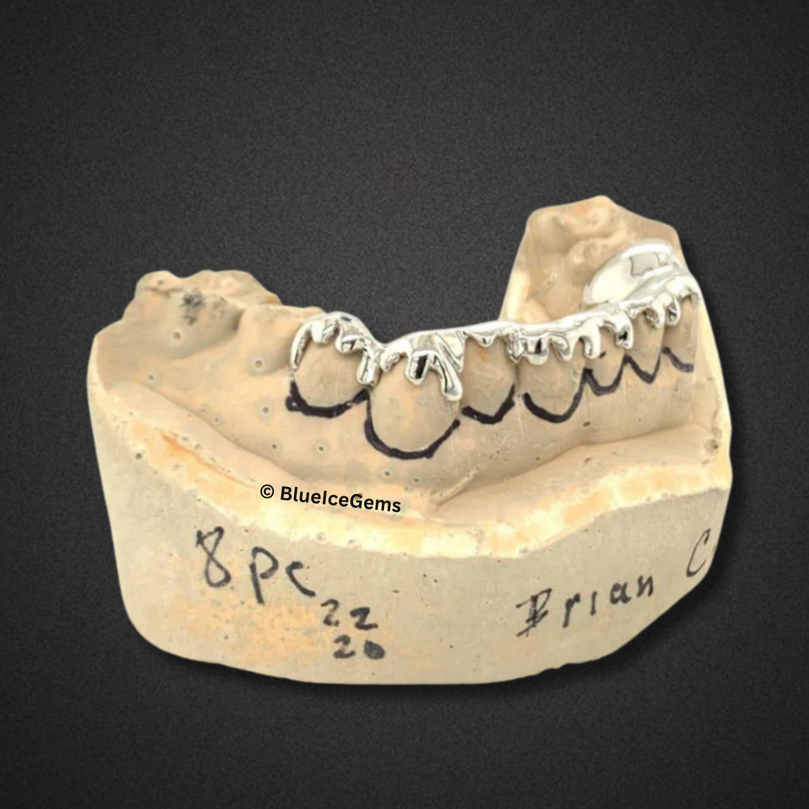 White Gold Drip Outline Grillz